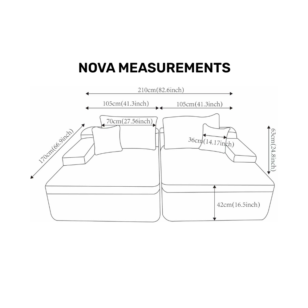Nova Premium Double Chaise Sofa