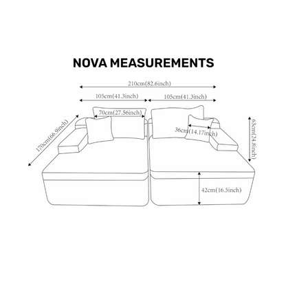 Nova Premium Double Chaise Sofa